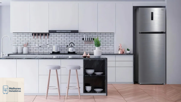 Geladeira Midea 347 L Inox Frost Free